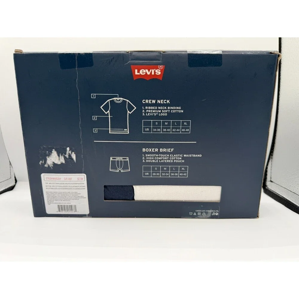 Levi’s T-Shirt & Boxer Briefs Medium 6 Piece Mix & Match Set Crew Neck Levis NEW